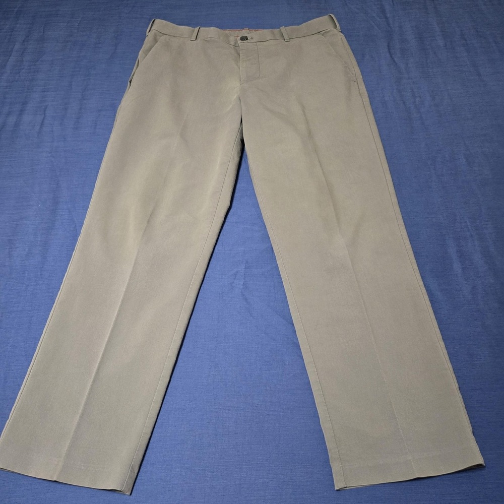 IZOD Pants Mens 34x29 Beige Chino Classic Fit Stretch Casual Khakis Work Office